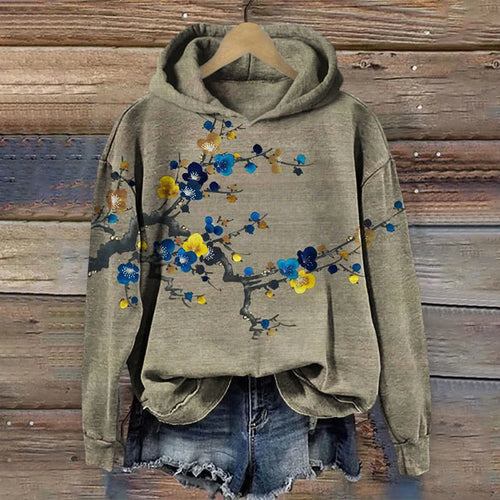 Colorful Plum Blossom Japanese Art Print Hoodie