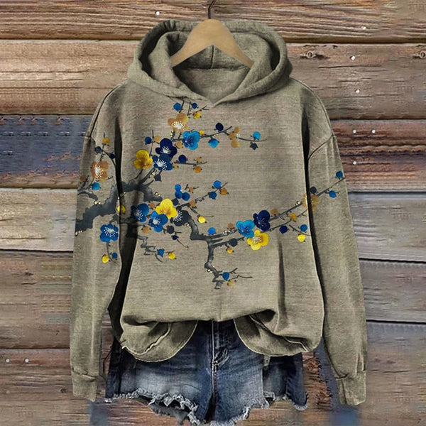 Colorful Plum Blossom Japanese Art Print Hoodie