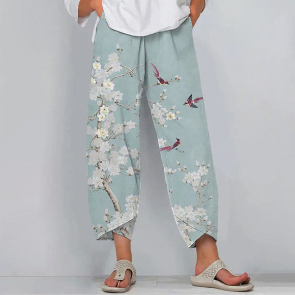 Floral Print Loose Casual Pants