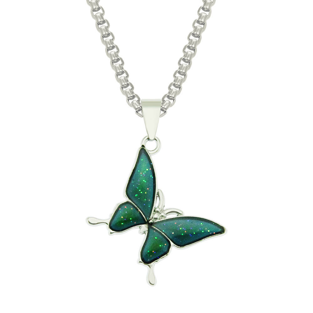 Thermochromic Butterfly Pendant Necklace