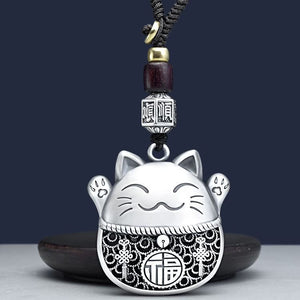 Retro Cute Cartoon Cat Ethnic Style Blessing Character Keychain