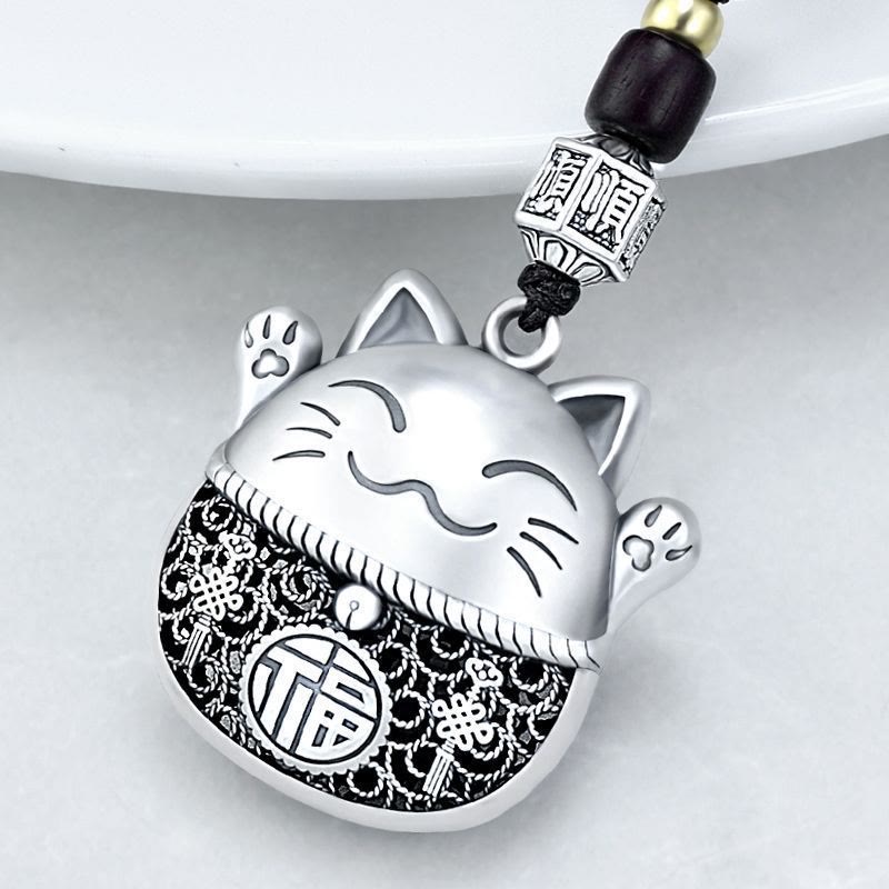 Retro Cute Cartoon Cat Ethnic Style Blessing Character Keychain