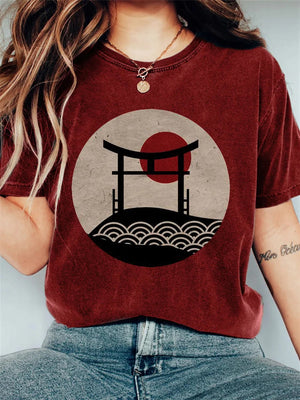 Japanese Shinto Shrine Sunrise T-shirt