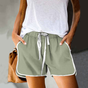 Solid Color Drawstring Pocket Shorts