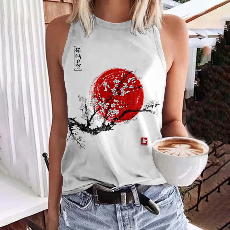 Women's Sunrise Japanese Art Print Tank Top