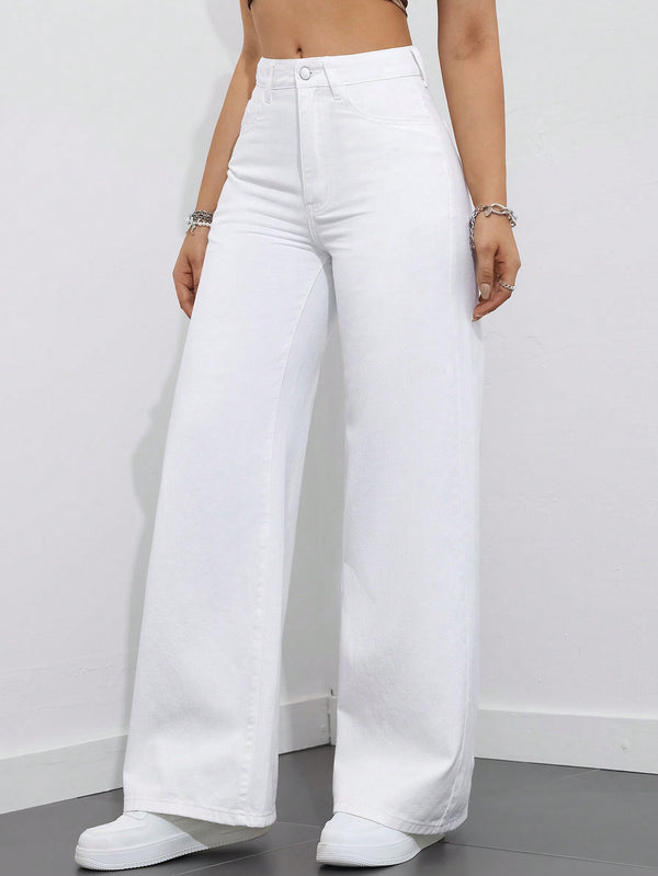 Leopard Print Denim Long Pants, Casual & Fashionable For Everyday Wear