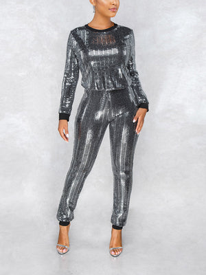 Sequin Long Sleeves Set