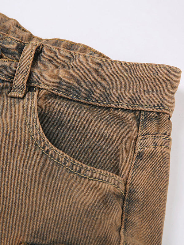 Multi Pockets Vintage Cargo Jeans