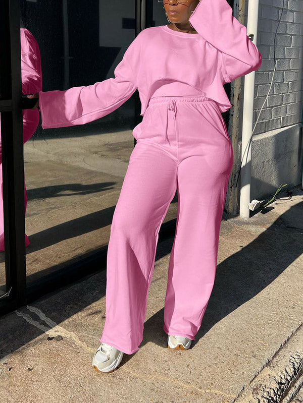 Solid Three Piece Tracksuit Set