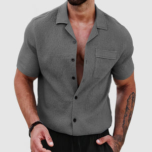 Men's Soft Skin Textured Short Sleeve Shirt