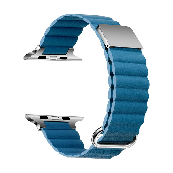 Men's Genuine Leather Magnetic Reverse Buckle Loop Strap