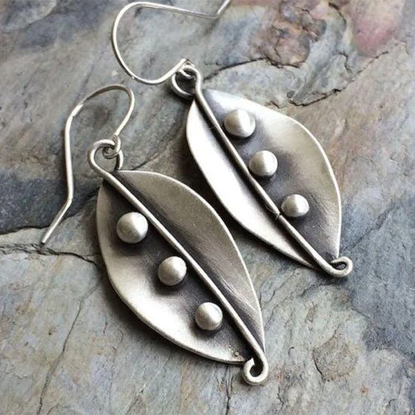 Vintage Silver Leaf Earrings