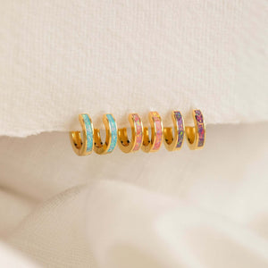 Vintage Colorful Golden Earrings