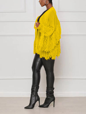 Fringe Knit Sweater Cardigan