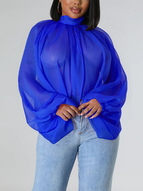 Chiffon Slit Asymmetric Top