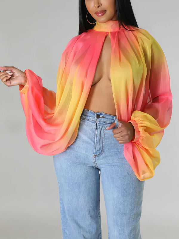 Chiffon Slit Asymmetric Top