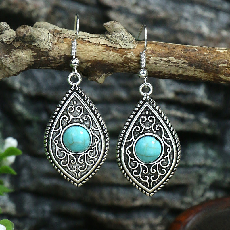 Vintage Bohemian Turquoise Earrings