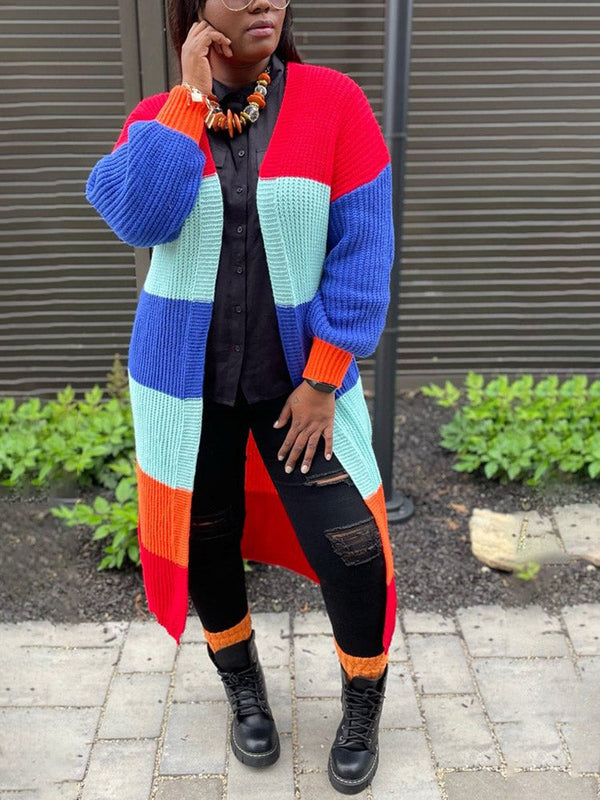 Color Block Knit Cardigan