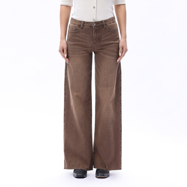 ONESO Earthy Mid Rise Wide Leg Jeans