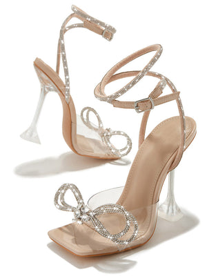 Sparkling Bow High Heel Sandals