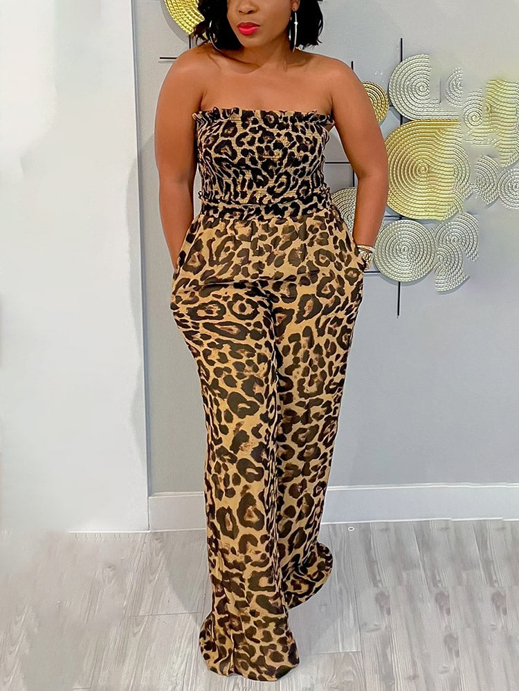 Leopard Backless Jumpsuit