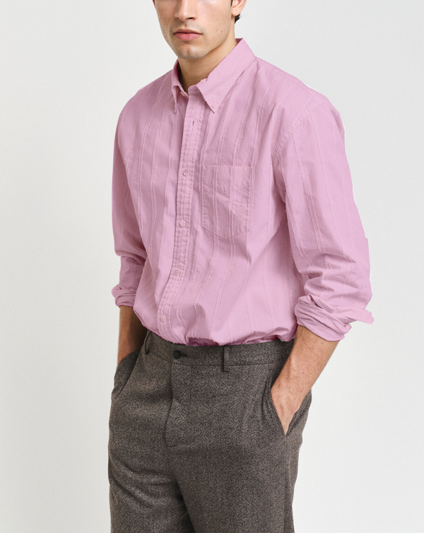 Gentleman's Relaxed Fit Textured Striped Shirt