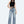 Women High Rise Stretch Wide Leg Side Slit Grinding Jeans BYW8037