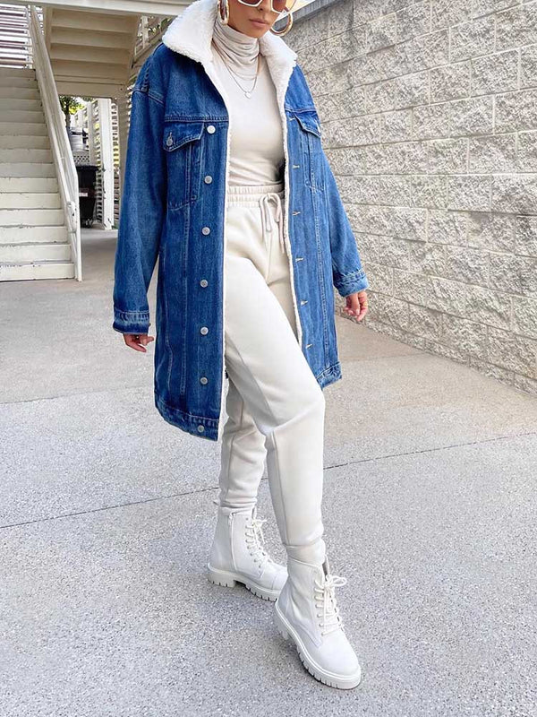 Fleece Lined Denim Coat