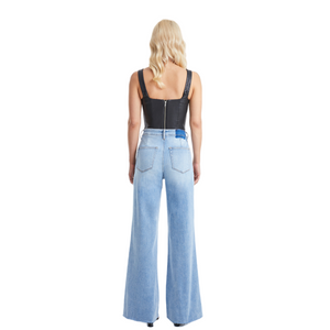 High Waisted Light Blue Wide Leg Jeans