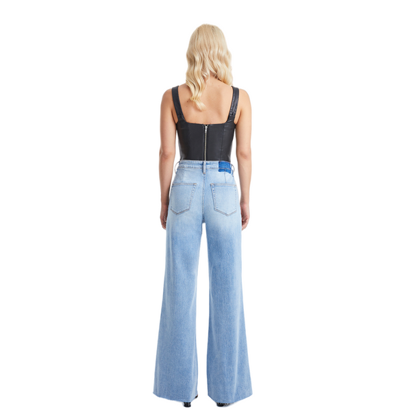 High Waisted Light Blue Wide Leg Jeans