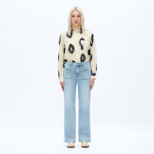 ONESO Women High Waist Wide Leg Jeans Retro Vintage Style Fit Comfortable Everyday Jeans