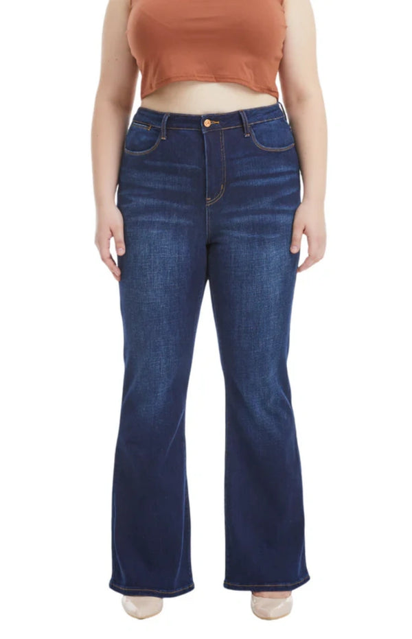 High Rise  Stretch Flare Plus Size Jeans