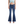 Women Mid Rise Stretch Flare Jeans with Distressed Frayed Hem BYF1119