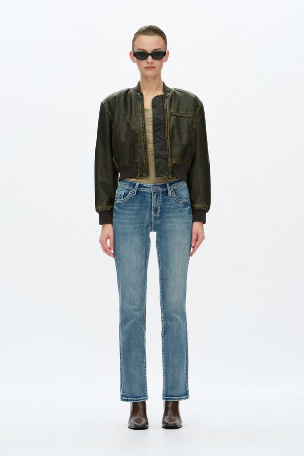 BlueMoment Western Cowboy Skinny Straight Jeans