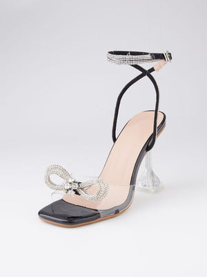 Sparkling Bow High Heel Sandals