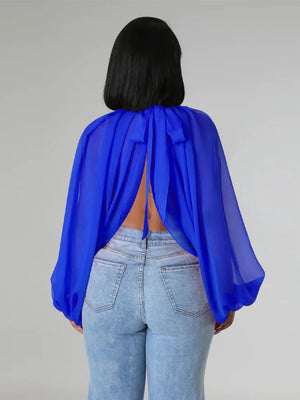 Chiffon Slit Asymmetric Top