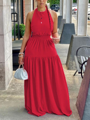 Halter Backless Maxi Dress