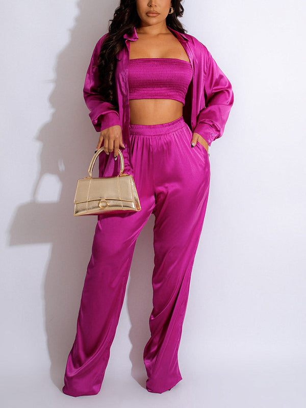 Satin Three-Piece Set