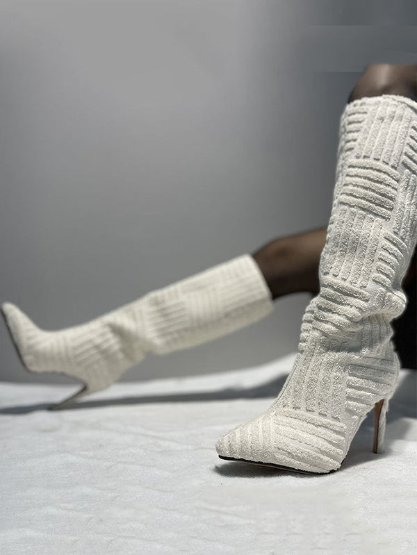 Towel Pointed Toe Boots