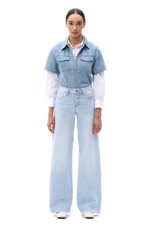 ONESO Women Effortless Mid Rise Wide Leg Jeans