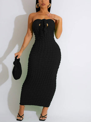 Strapless Bubble Bodycon Dress