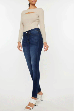 Mid Rise Gradient Skinny Jeans