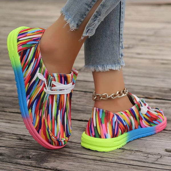 Colourful Canvas Flat Single Shoes