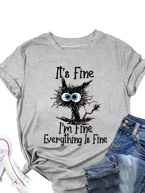 Everything Is Fine Cat Tee