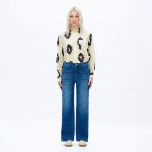 ONESO Women High Waist Wide Leg Jeans Retro Vintage Style Fit Comfortable Everyday Jeans