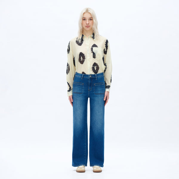 ONESO Women High Waist Wide Leg Jeans Retro Vintage Style Fit Comfortable Everyday Jeans