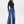 Women High Rise Stretch Wide Leg Side Slit Grinding Jeans BYW8037