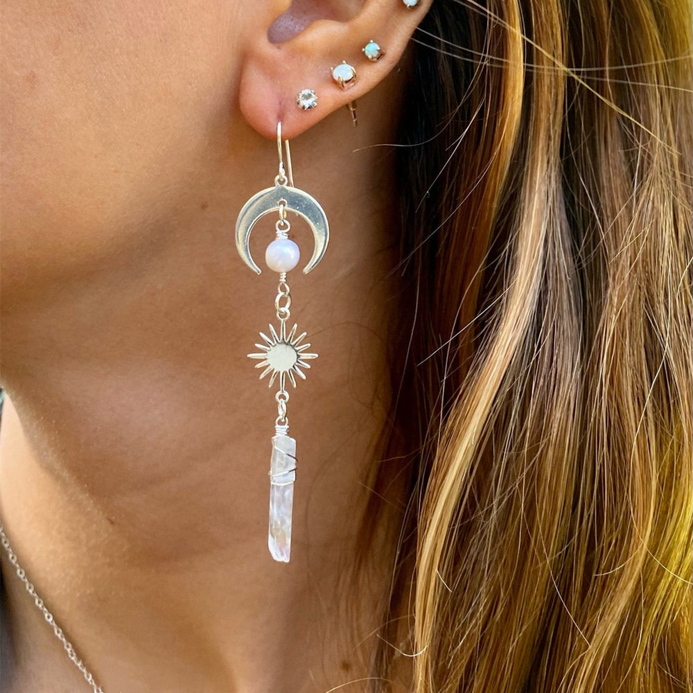 White Quartz Crystal Earrings