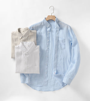 Men's Linen Button Down Pocket Shirt