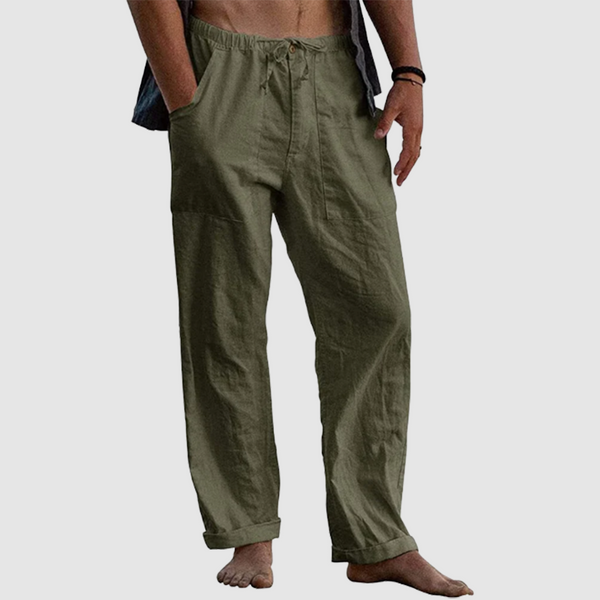 Men's linen beach casual loose-fitting pants